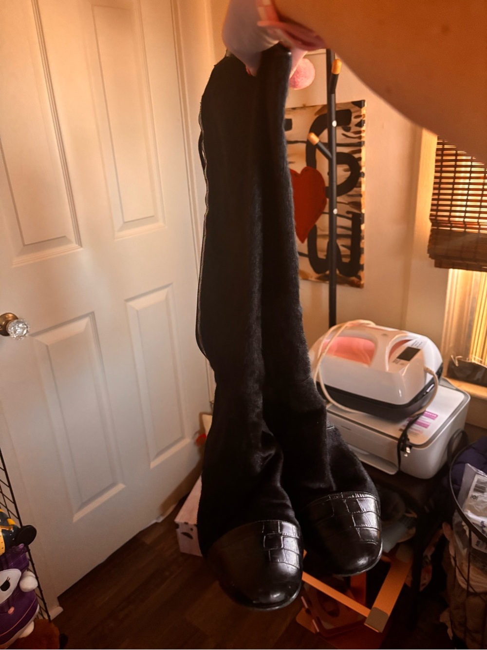 Women’s Black Hair calf & Leather Boots size 8 - Picture 2 of 8